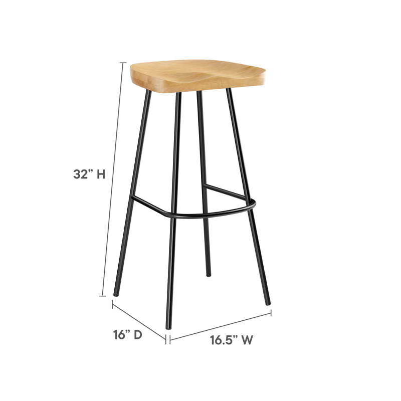 Tabouret en bois massif Modway Concord, Chêne, Tabouret de bar (siège d'une hauteur de 31,5 po)