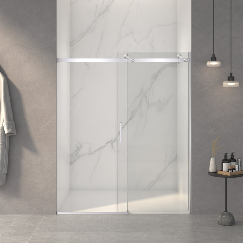 Porte de douche coulissante sans cadre pour salle de bain
