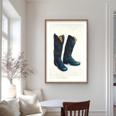 Leather Cowboy Boots - Western Still Life Framed Print Decor