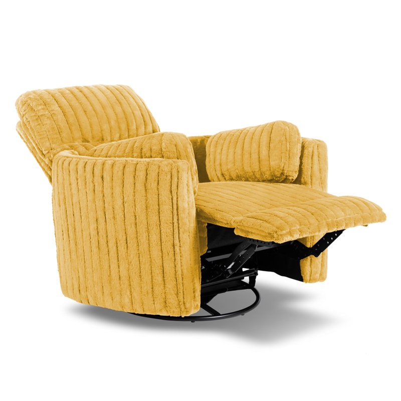 Fauteuil inclinable électrique pivotant Spinelli Chenille, Jaune