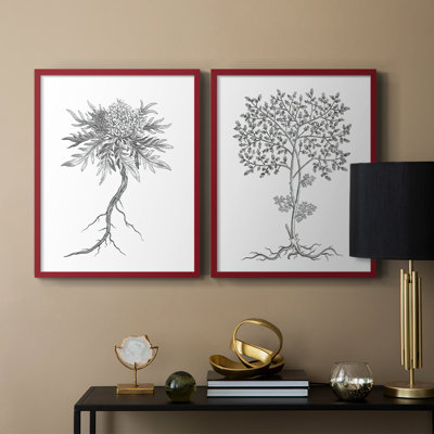 Reproduction encadrée de qualité supérieure de B&W Plant Speciment III - prête à être accrochée - aucun clou requis - aucun clou requis
