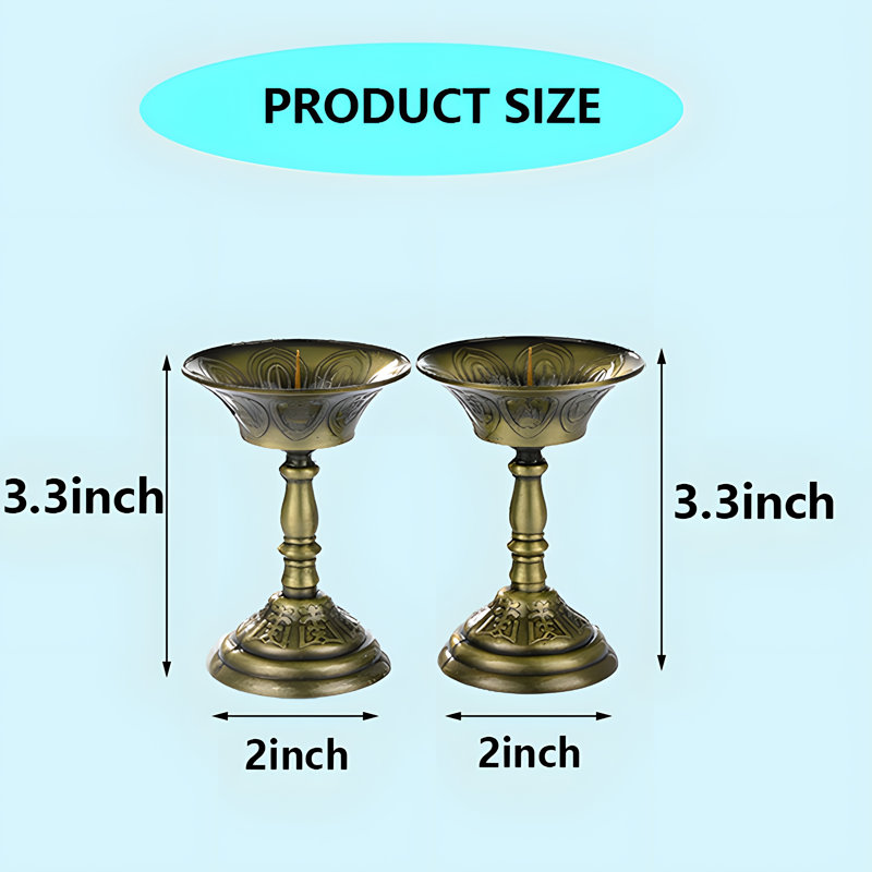 Metal Tabletop Pillar, Antique Color, 3.3" H x 2" W x 0.5" D