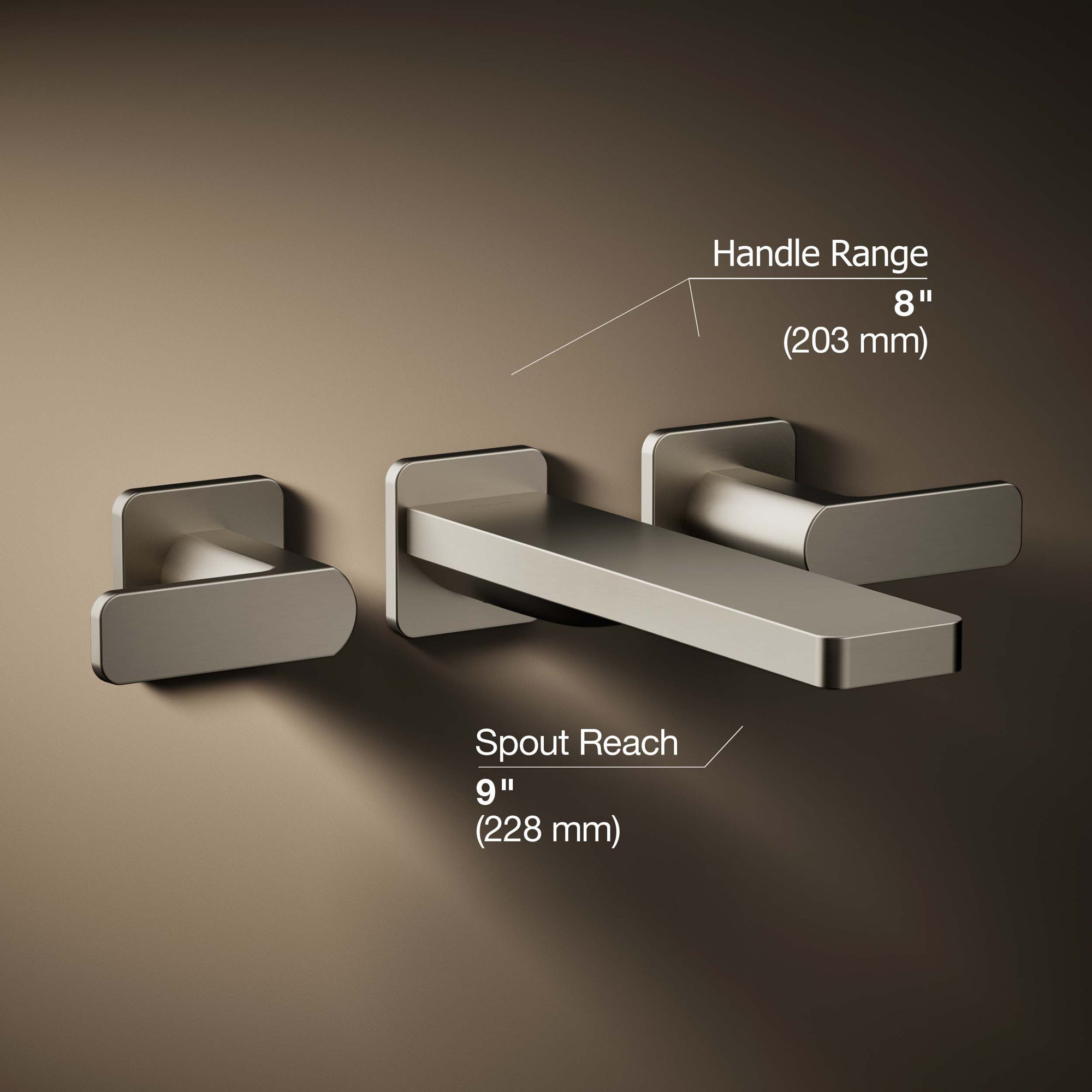 Parallel Wall Mount Bath Filler Trim, Vibrant Brushed Nickel
