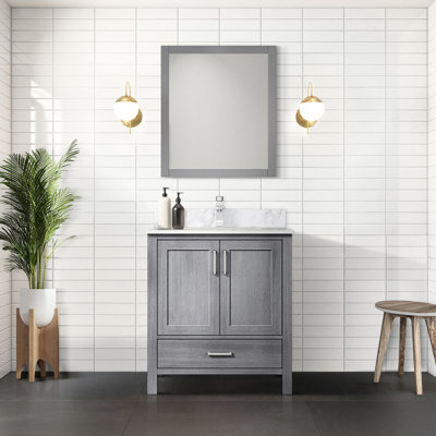 30 In. W Grey Distressed Vanity For Bath, 22 D, 28 Mirror, Interior Cabinet, Drawer And Shelf Space Bath W, One Drawer, Cabinet Shelf, Simple Installation Steps
