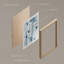 «Watercolor Blue Polygon» - Ensemble de 4 reproductions de cadres photo simples-97762655-97762658