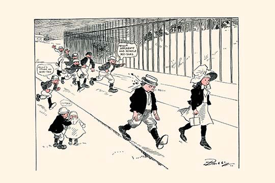 « predressing home from school » par clare briggs, reproduction d’art, 24 po x 36 po
