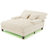Modern Chaise Lounge Sofa 57.1" Sofa Bed Chenille Upholstered Lounge Sofa Chair With Adjustable Backrest And LED Light Strip For Living Room-759091107