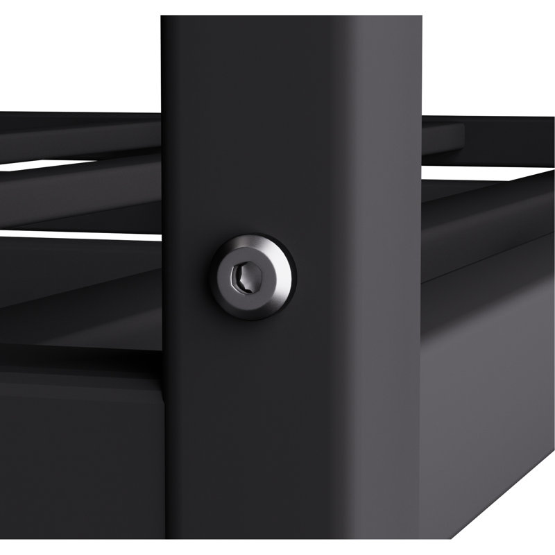 Lit superposé avec glissade et structure en métal noir, peu encombrant pour les chambres compactes, garde-corps sécuritaire, temps d'assemblage en couleur, espaces idéaux, lit supérieur, simple