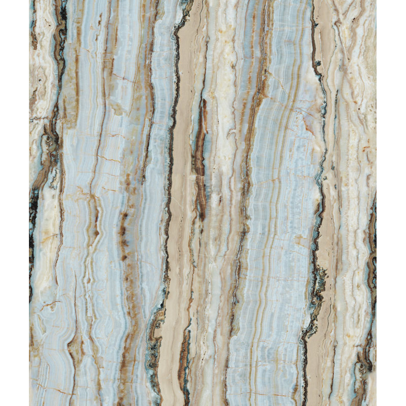 Orom II Collection Abstract 62.5-inches wide x 9.18-feet high 3-panel Wall Mural, Blue