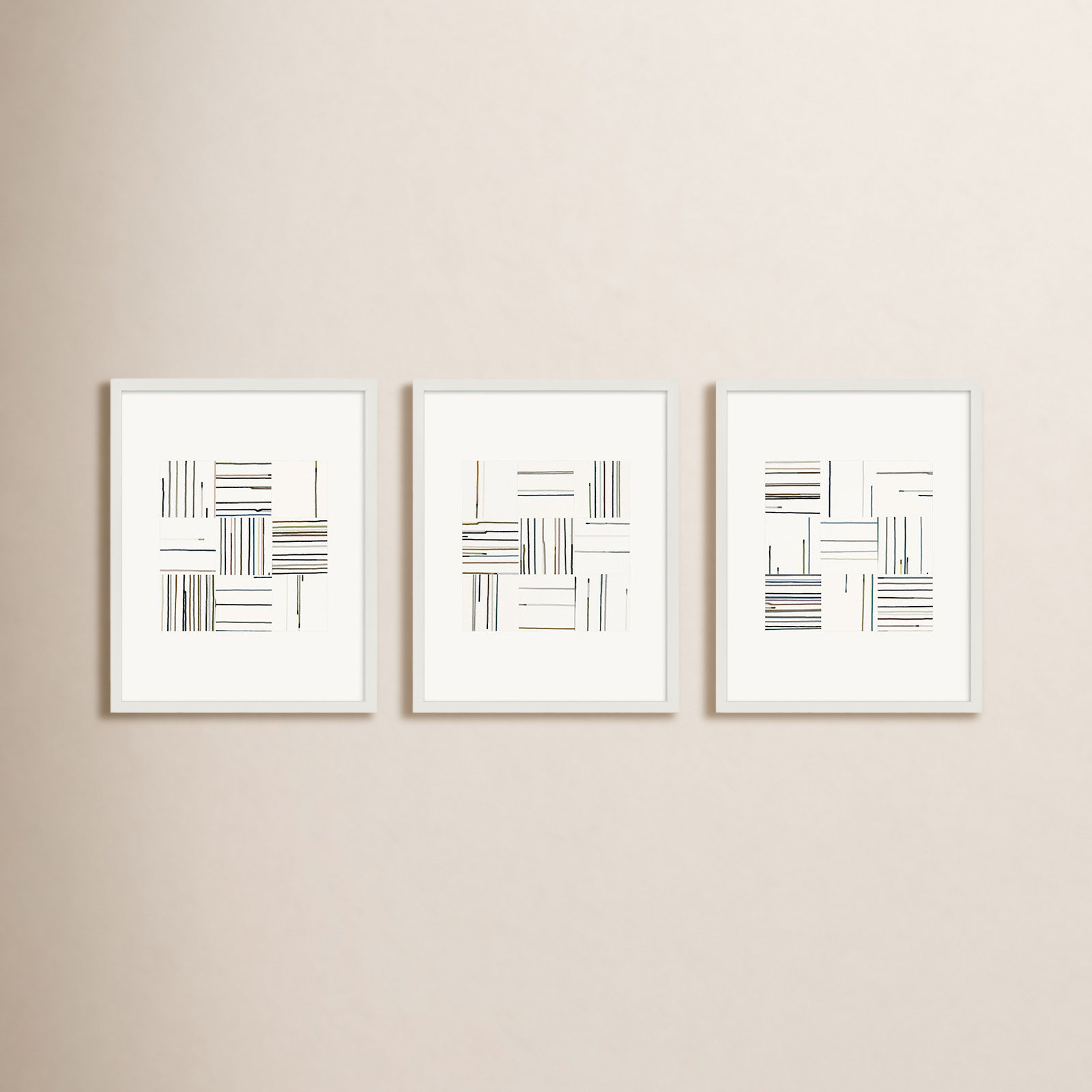 Lang "Drips" 3-Piece Painting Set, White Framed, 30" H x 24" W x 1.25" D