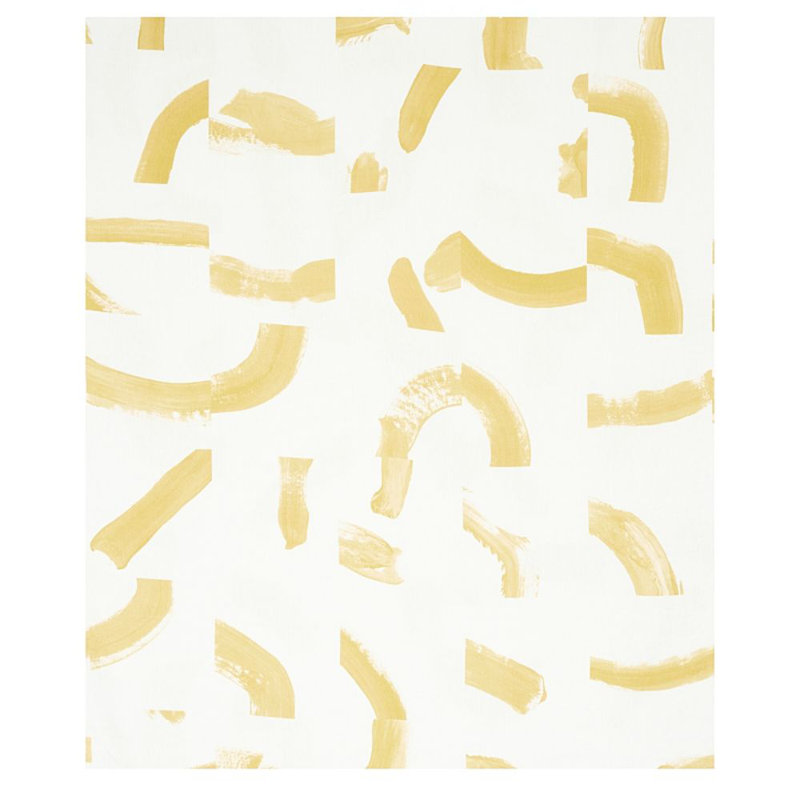 Tissu sépia Schumacher x Caroline Z Hurley, Jaune