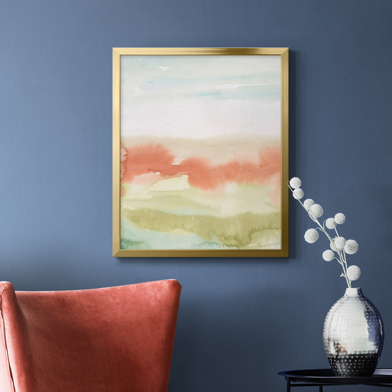 «Blush Sunrise I», toile encadrée de qualité supérieure - prête à être accrochée, Or, H 24 po x l 20 po