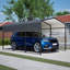 Abri de voiture en métal 10 x 15 pi avec portes doubles et toile imperméable
