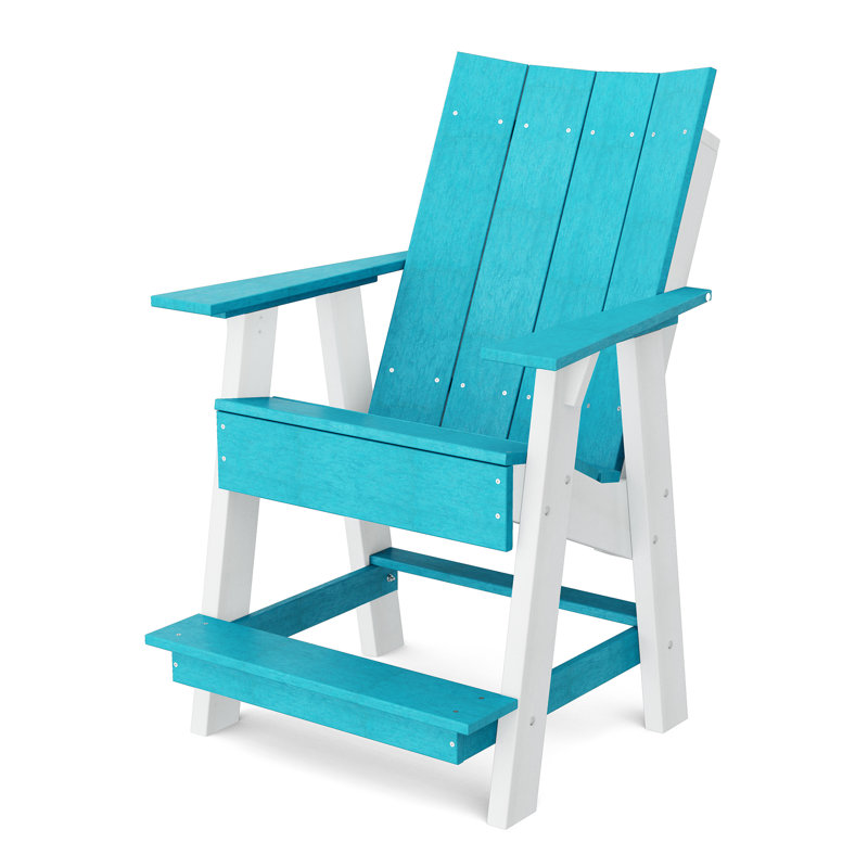 Chaise haute Adirondack contemporaine, Bleu Aruba / blanc