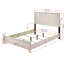 Grand lit à panneau contemporain 1pc, placage de bois massif, couleur beige, décor de chambre à coucher, meubles en bois, teinte, assemblage requis-1870679108-1870679110