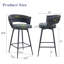 Un ensemble de tabourets de bar rotatifs 4 pièces, équipés de coussins en lin respirants - avec des cadres en fer, convenant à la hauteur d'un îlot de cuisine, d'une table à manger ou d'un comptoir de bar-712469570-712469571