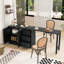 U_STYLE Buffet en bois de 89,7 po avec table extensible, armoire de rangement multifonctionnelle avec 2 portes et 3 tiroirs, pour le salon, le bureau, le vestibule et la cuisine-132419808