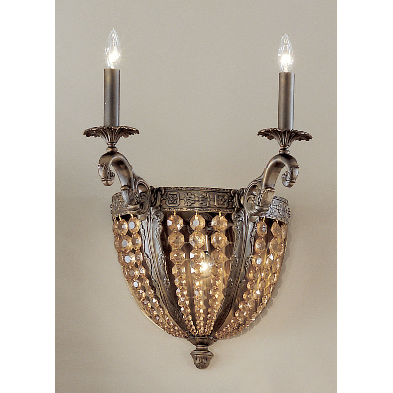 Lampe murale bougie 2 lumières Merlot