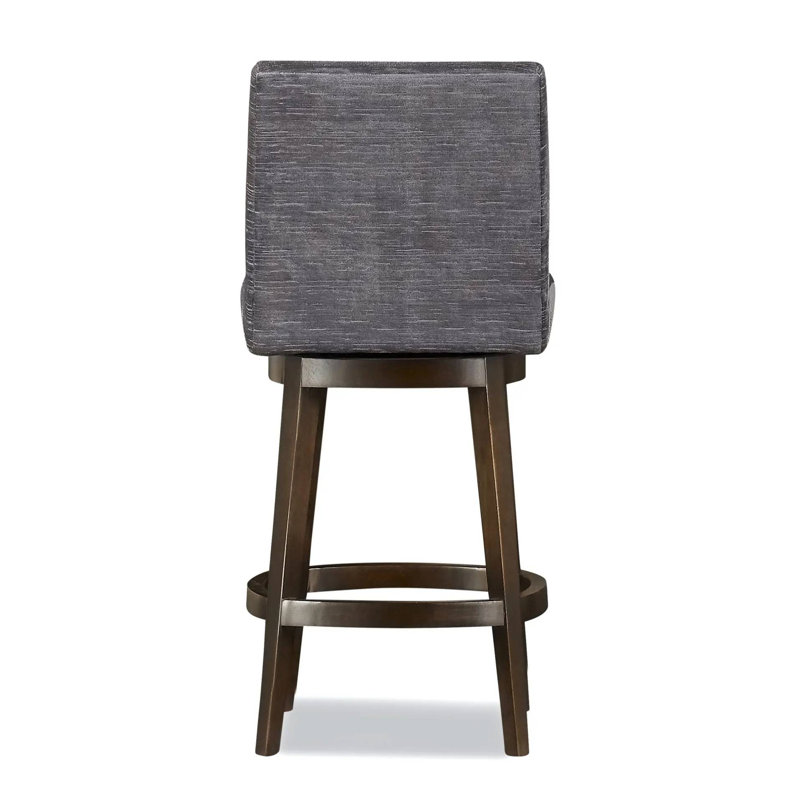 Swivel Upholstered Bar Stool with Solid Wood Frame, Bray