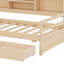 Lit de jour multifonctionnel en bois avec tiroirs de rangement, bureau intégré, port de charge et tablettes-1409385374