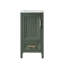 Meuble-lavabo sur pied vert simple entièrement assemblé de 18 po avec comptoir en céramique à 3 trous, meubles-lavabos et meubles-lavabos