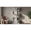 5-Tier Bookshelf, S Shaped Geometric Bookcase, Oak-420848053