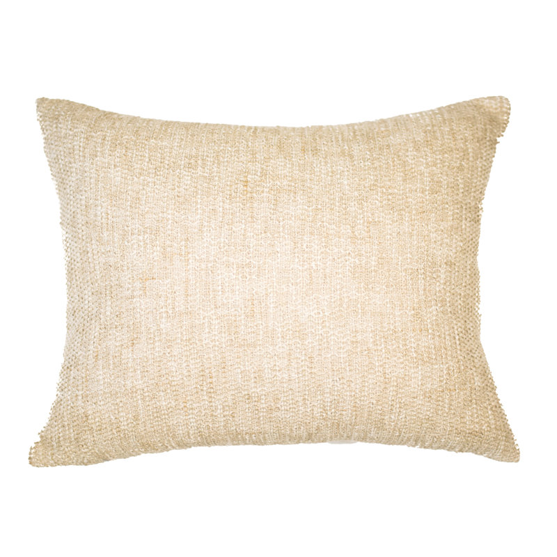 Feather Reversible Throw Pillow, 15"H x 20"W, Chalk, Solid Color
