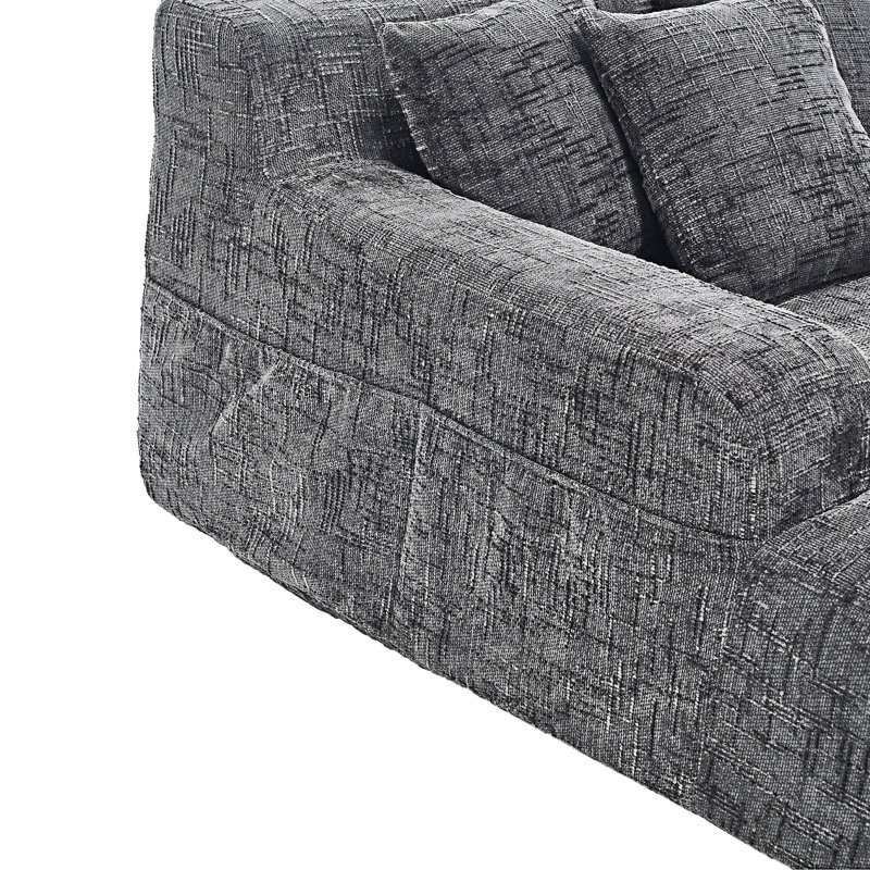 Chaise longue avec trois coussins Lazy, Gris