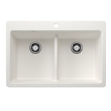 Liven SILGRANIT 33" L x 22" W Double Basin Drop-In/Undermount Kitchen Sink