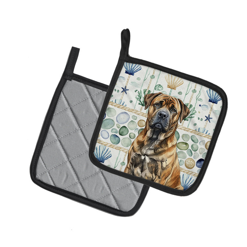 Paire de poignées en verre de mer Brindle Boerboel