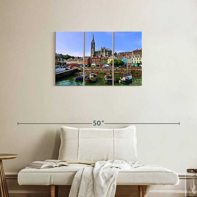 Bateaux du port de Sebbie Cobh, H 20 po x l 33 po