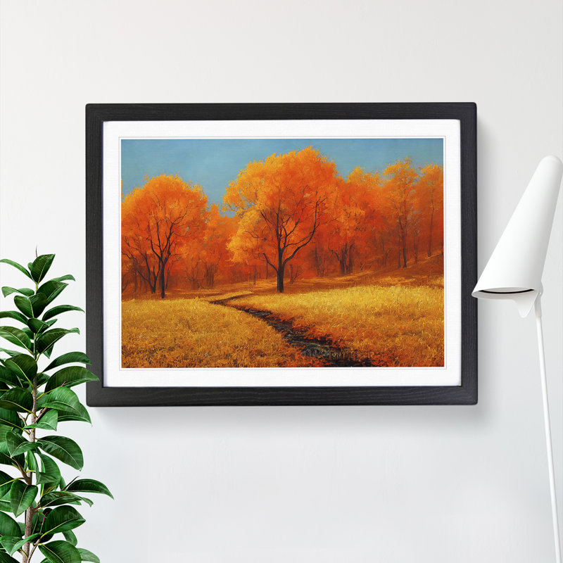 Effervescent Autumn Forest - Single Picture Frame Print, Black Framed, 46cm H x 64cm W x 2cm D