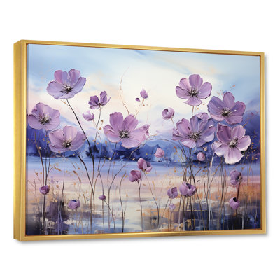 Violet Flower Meadow Harmony III - Flower Field Large Wall Art