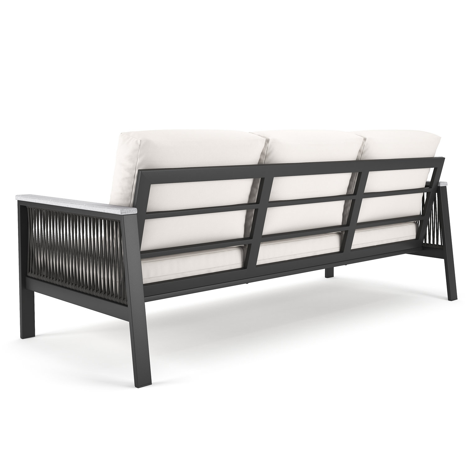 Townsend 80" Sunbrella® Patio Sofa, Canvas White Sunbrella® Canvas, Gray/White
