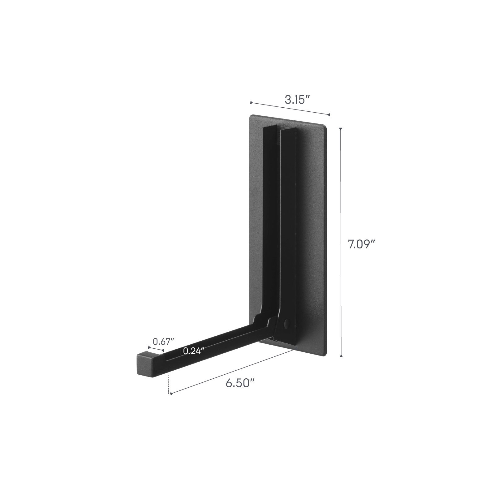Tower Wall Mounted Wall Hook, Black