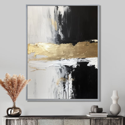 Dimensions horizontales abstraites or noir - reproductions d'art sur toile