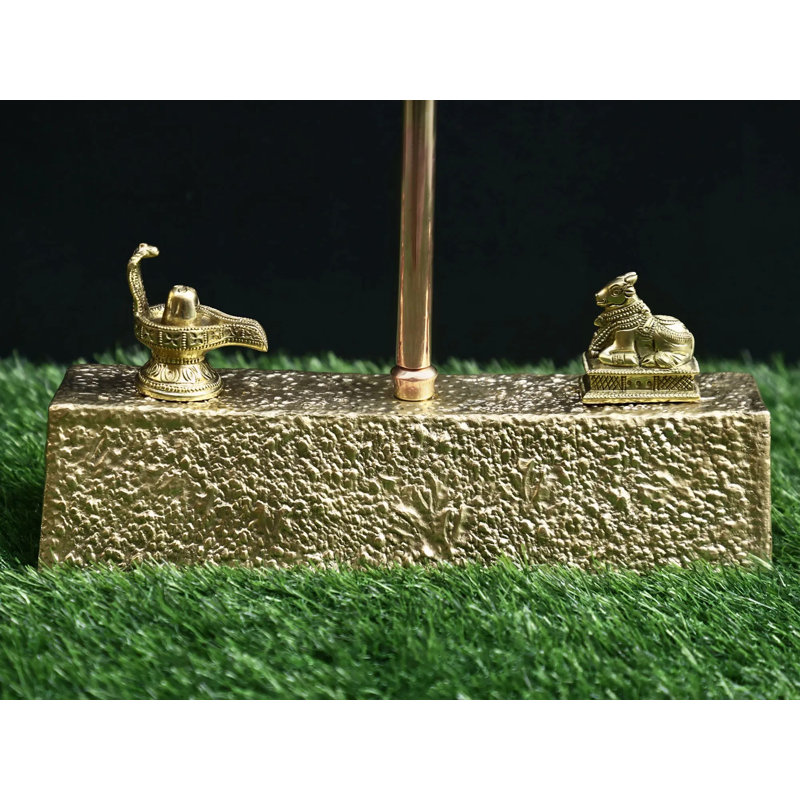 47" Large Brass Shiva’s Trident (Trishul) with Stand – Durable Corrosion-Resistant Alloy | Artistic Hindu Home Décor