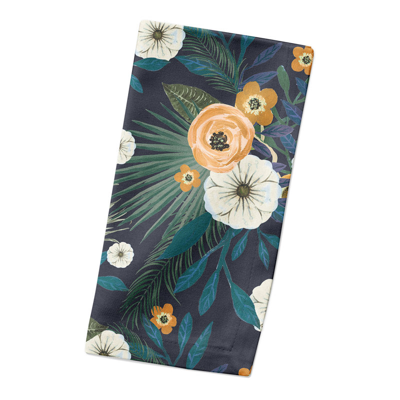 Serviette en coton 10 "Tropical, Bleu