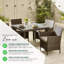 Amos Modern 4 Seat Outdoor Dining Set - Table & PE Rattan Chairs for Garden & Patio (Cover Included)-110351472