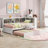 Twin Size Daybed with Trundle and Storage Cabinets | USB Ports Included, White-858851604