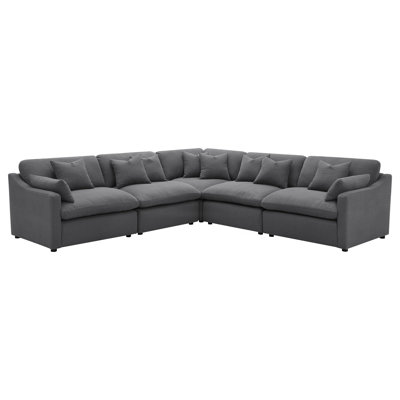 Garst 5-piece Upholstered Modular Sectional Sofa Charcoal