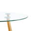 Table de salle à manger ronde en verre transparent, table basse avec pieds en métal pour le salon de la cuisine-890387661