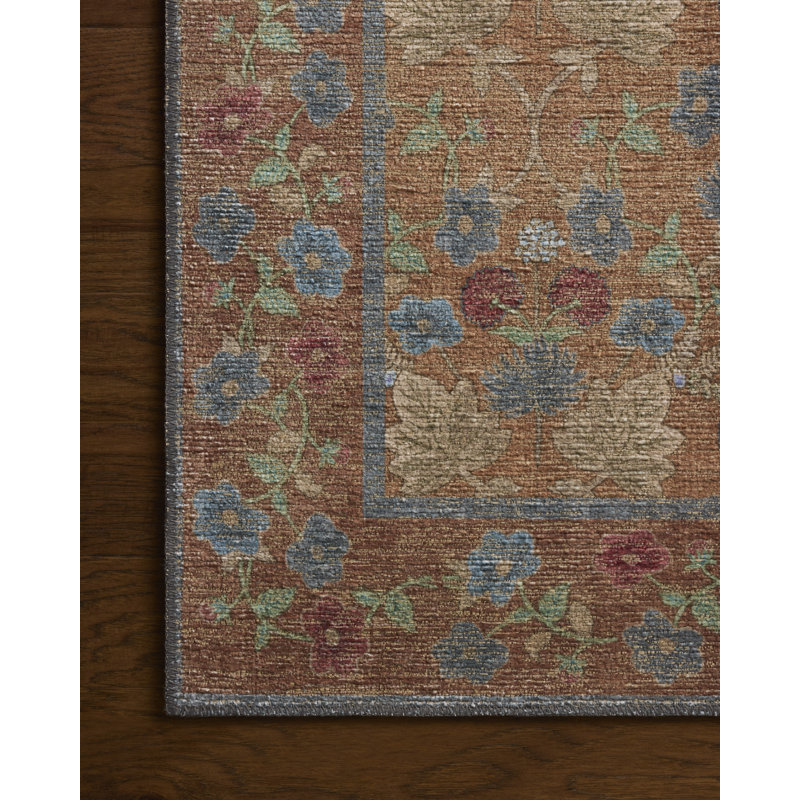 Rifle Paper Company x Loloi Edinburgh Cinnamon / Multi  Area Rug, Rectangle 10' x 14',  Cinnamon/Multicolor 