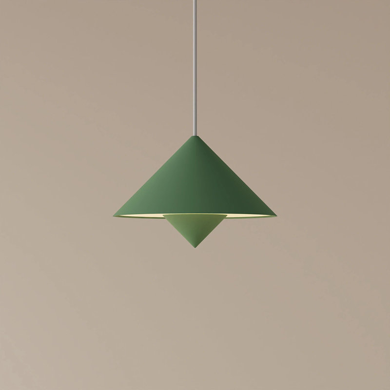 Jai Pendant Light, Sage, 11'' H x 9.84'' W x 9.84'' D, White