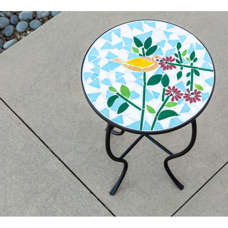 Ellent Round Metal Folding Outdoor Side Table , 14'' in. W 14'' in. D