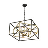 6-Light Black And Gold Iron Frame Chandelier