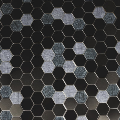 Carrelage mosaïque en métal et verre 2 po x 2 po Enchanted Metals