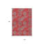 Tapis extérieur lavable à pois gris et argent 10 pi x 14 pi rouge