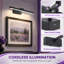 Modern Rechargeable Integrated LED Picture Light, Cordless Wall Sconce with Remote & Timer-1853302718