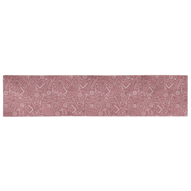 Chemin de table géométrique avicia, 72 po x 16 po, Rouge / Blanc, Polyester